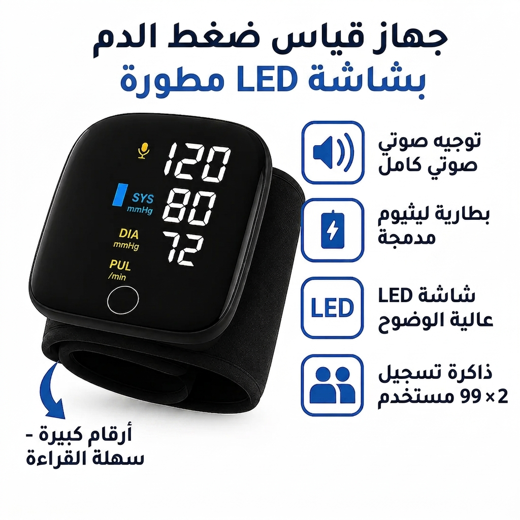 جهاز قياس ضغط الدم الذكي مع المساعدة الصوتية